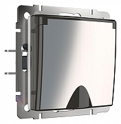 Розетка с заземлением и со шторками, без рамки с крышкой Werkel глянцевый никель W1171202 цвет Никель