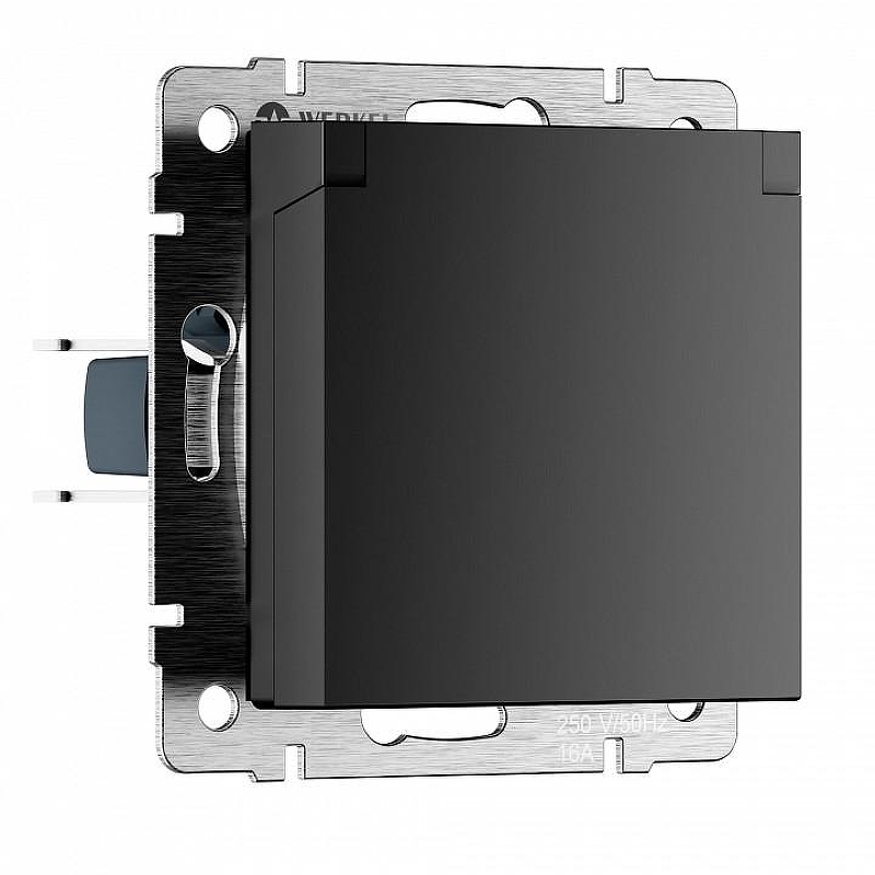 Розетка влагозащищенная с заземлением и со шторкой с крышкой Werkel Werkel W1171208 