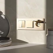 Розетка с заземлением и со шторкой, без рамки с крышкой Werkel шампань W1171211 цвет Бежевый-1