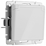 Розетка влагозащищенная с заземлением и со шторками, без рамки с крышкой Werkel белый акрил W1171241 цвет Белый