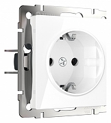 Розетка с заземлением, без рамки Werkel белый W1171301 цвет Белый