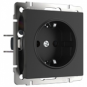 Розетка с заземлением, без рамки Werkel черный матовый W1171308 цвет Черный