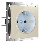 Розетка с заземлением с подсветкой, без рамки Werkel слоновая кость W1171403 цвет Слоновая кость