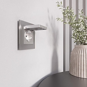 Розетка с заземлением и со шторкой, без рамки с крышкой Werkel серебряный матовый W1171265 цвет Серебро-1