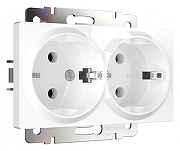 Розетка двойная с заземлением, без рамки Werkel белый W1172001 цвет Белый
