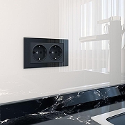 Розетка двойная с заземлением, без рамки Werkel черный матовый W1172008 цвет Черный-1