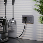 Розетка двойная влагозащищенная с заземлением и со шторками, без рамки с крышкой Werkel графит рифленый W1172204 цвет Графит-1