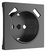 Накладка для розетки с заземлением и 2хUSB Werkel графит рифленый W1179504 цвет Графит