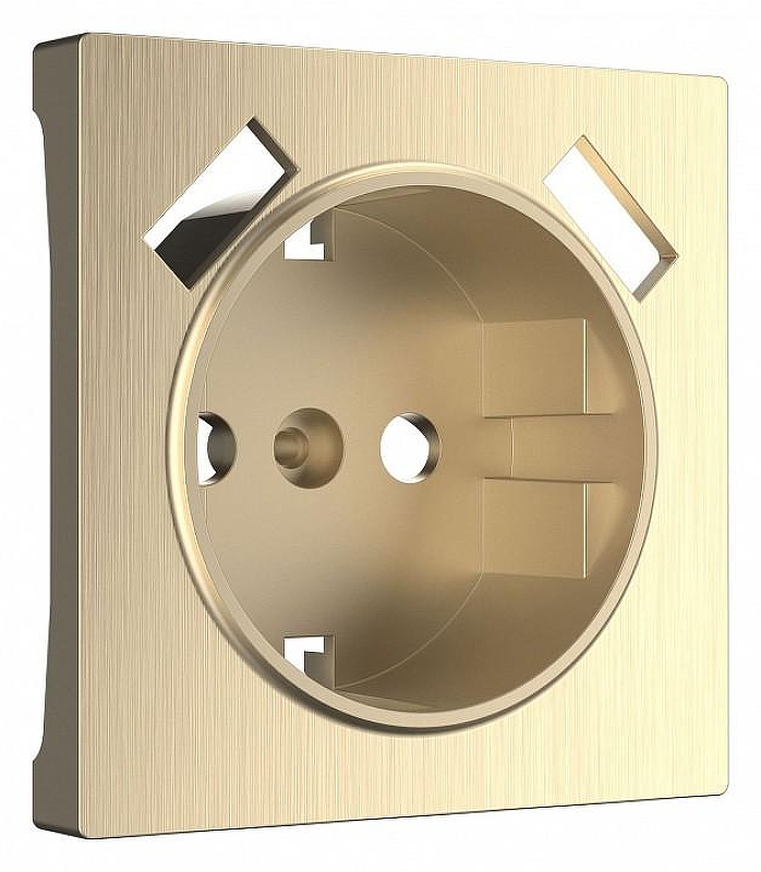 Накладка для розетки с заземлением и 2хUSB Werkel шампань рифленый W1179510 