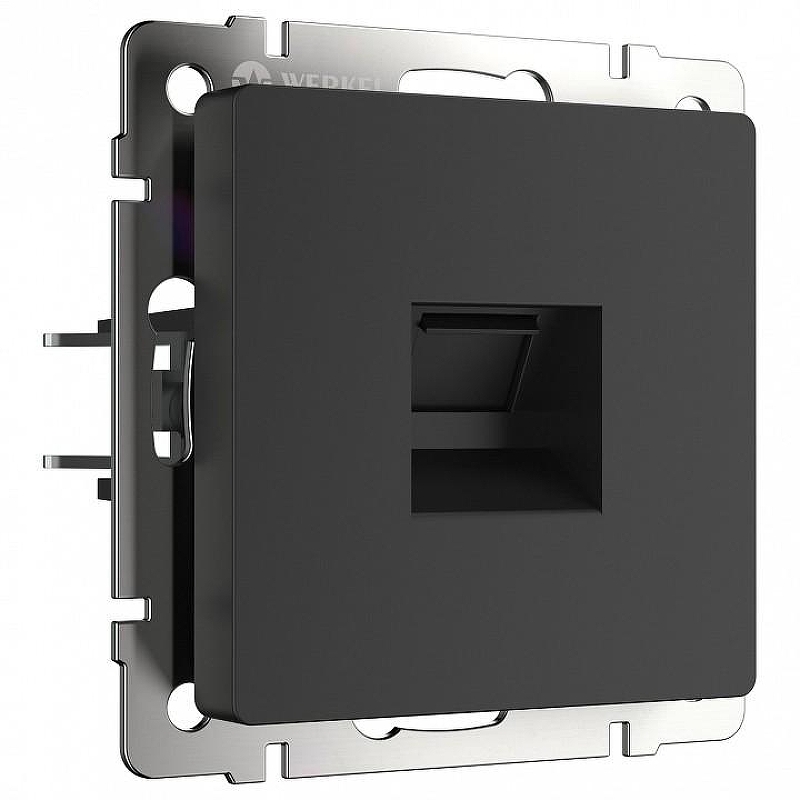 Розетка Ethernet RJ-45 без рамки Werkel черный матовый W1181008 