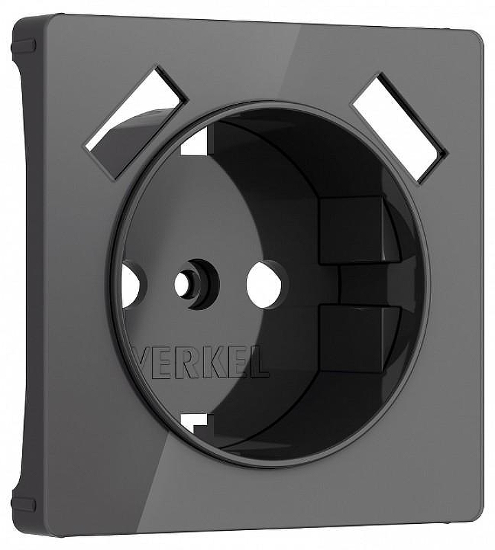 Накладка для розетки с заземлением и 2хUSB Werkel графит акрил W1179544 