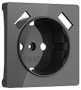 Накладка для розетки с заземлением и 2хUSB Werkel графит акрил W1179544 цвет Графит