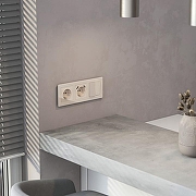 Накладка для розетки с заземлением и 2хUSB Werkel айвори акрил W1179543 цвет Желтый-1