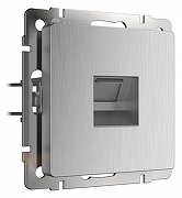 Розетка Ethernet RJ-45 без рамки Werkel cеребряный рифленый W1181009 цвет Серебро