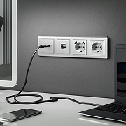 Розетка Ethernet RJ-45 без рамки Werkel cеребряный рифленый W1181009 цвет Серебро-1