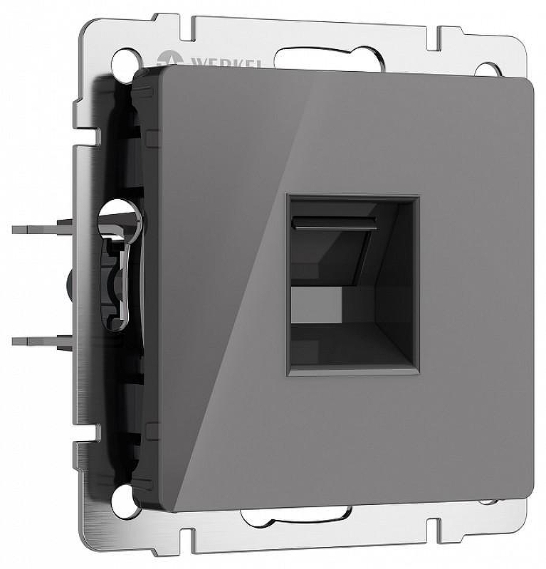 Розетка Ethernet RJ-45 без рамки Werkel графит акрил W1181044 