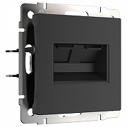 Розетка двойная Ethernet RJ-45 без рамки Werkel черный матовый W1182208 цвет Черный