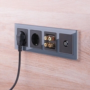 ТВ-розетка проходная без рамки Werkel черные матовый W1184008 цвет Черный-1