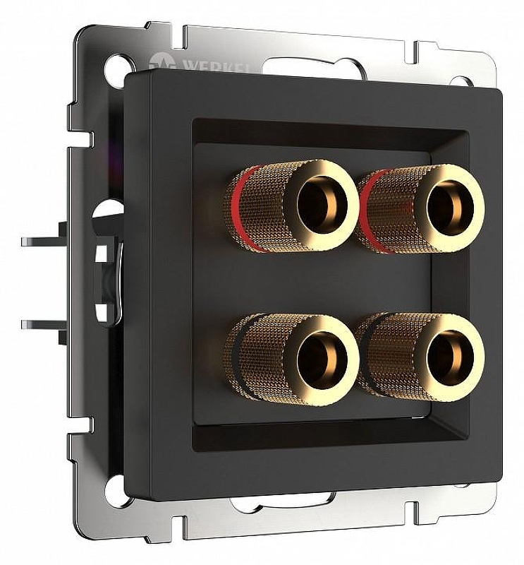 Розетка акустическая без рамки Werkel черный матовый W1185008 