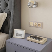 Выключатель двухклавишный с подсветкой без рамки Werkel шампань W4520011 цвет Бежевый-5