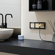 Выключатель двухклавишный с подсветкой без рамки Werkel шампань W4520011 цвет Бежевый-6