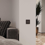 Выключатель сенсорый двухклавишный с подсветкой и функцией Wi-Fi, без рамки Werkel черный W4523008 цвет Черный-1