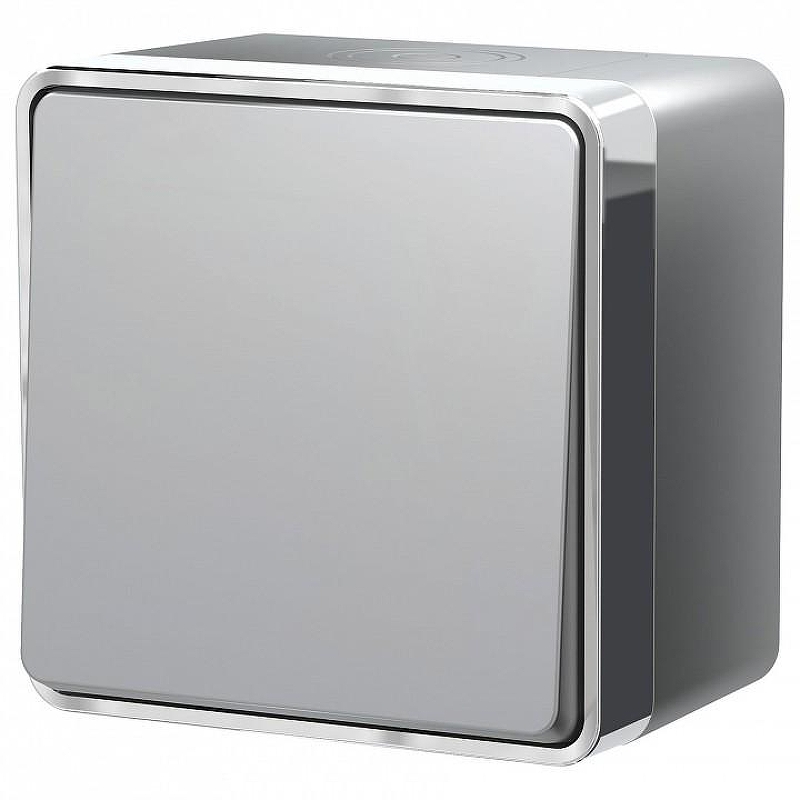 Выключатель одноклавишный влагозащищенный Werkel Gallant (серебряный) W5010206 