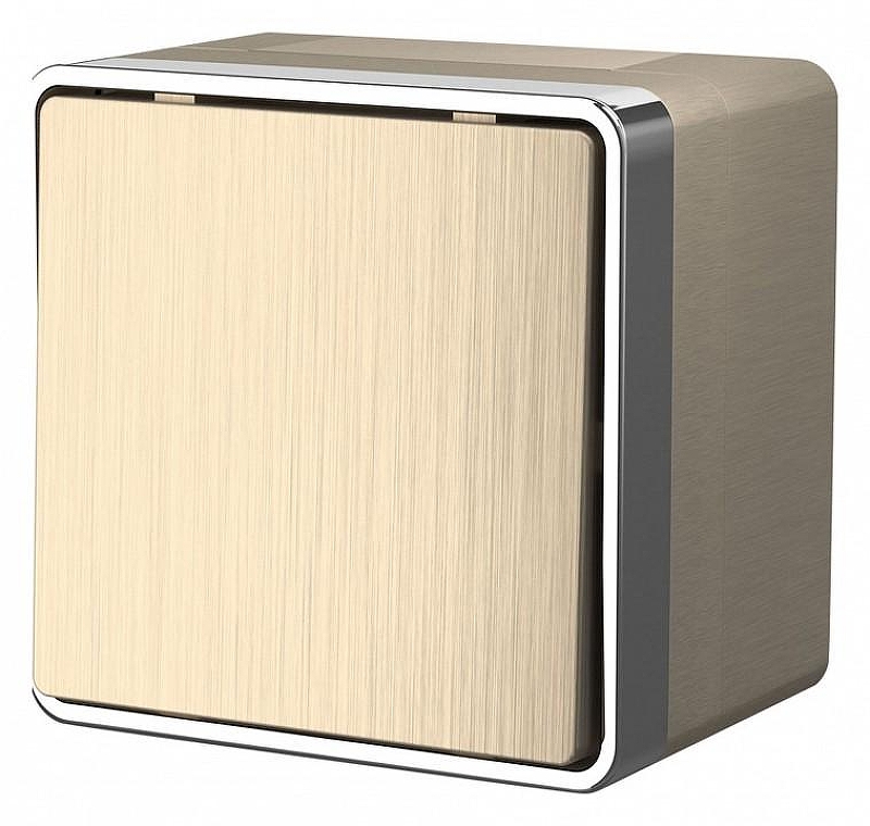 Выключатель одноклавишный влагозащищенный Werkel Gallant (шампань рифленый) W5010210 