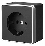 Розетка с заземлением Werkel Gallant (черный/хром) W5071035 цвет Хром, Черный