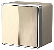 Выключатель двухклавишный влагозащищенный Werkel Gallant (шампань рифленый) W5020210 цвет Бежевый