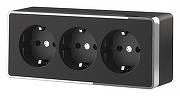 Розетка тройная с заземлением Werkel Gallant (черный/хром) W5073135 цвет Хром, Черный