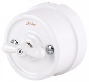 Выключатель одноклавишный Werkel Ретро (белый) W5612001 цвет Белый