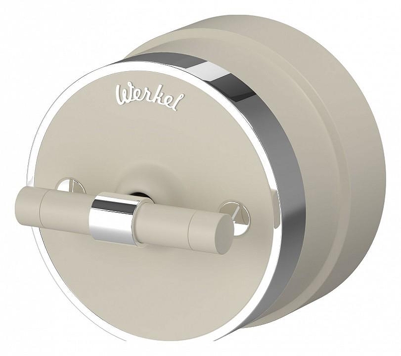 Выключатель одноклавишный с корпусом Werkel Vintage (слоновая кость матовый/хром) W5812055 