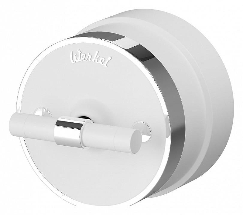 Выключатель двухклавишный с корпусом Werkel Vintage (белый матовый/хром) W5822050 