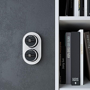 Выключатель двухклавишный с корпусом Werkel Vintage (черный матовый/хром) W5822051 цвет Хром, Черный-2