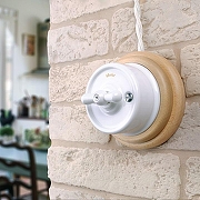 Выключатель двухклавишный Werkel Ретро (белый) W5620001 цвет Белый-1