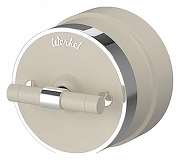 Выключатель двухклавишный с корпусом Werkel Vintage (слоновая кость матовый/хром) W5822055 цвет Слоновая кость, Хром