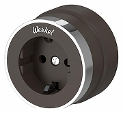 Розетка с заземлением Werkel Vintage (мокко матовый/хром) W5871052 цвет Коричневый, Хром