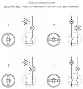 Выключатель на 4 положения двухклавишный без рамки Werkel Ретро (бронза) W5720012 цвет Бронза-9