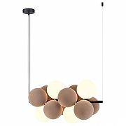 Люстра Wertmark Berta WE237.12.003 цвет плафона/подвески Белый, Коричневый, цвет арматуры Черный-1