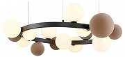 Люстра Wertmark Berta WE237.15.003 цвет плафона/подвески Белый, Коричневый, цвет арматуры Черный