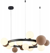 Люстра Wertmark Berta WE237.15.003 цвет плафона/подвески Белый, Коричневый, цвет арматуры Черный-1