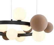 Люстра Wertmark Berta WE237.15.003 цвет плафона/подвески Белый, Коричневый, цвет арматуры Черный-2