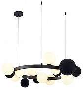 Люстра Wertmark Berta WE237.15.023 цвет плафона/подвески Белый, Черный, цвет арматуры Черный-1