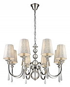 Люстра Wertmark Kerr1n WE368.08.103 цвет плафона/подвески Белый, Прозрачный, Серебро, цвет арматуры Прозрачный, Никель-1