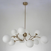 Люстра на штанге Zortes Blo ZRS.1777.12 цвет плафона/подвески Белый, цвет арматуры Латунь-3