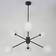 Люстра на штанге Zortes Ragy ZRS.1883.6 цвет плафона/подвески Белый, цвет арматуры Черный-4