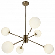 Люстра на штанге Zortes Ragy ZRS.1893.06 цвет плафона/подвески Белый, цвет арматуры Латунь-1