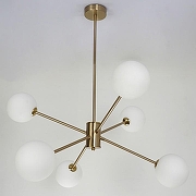 Люстра на штанге Zortes Ragy ZRS.1893.06 цвет плафона/подвески Белый, цвет арматуры Латунь-6