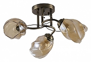 Люстра на штанге Rivoli Bruna Б0054736 цвет плафона/подвески Янтарный, цвет арматуры Бронза